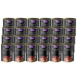 Piper Animals Junior Wet Dog Food with Veal and Apple, 24 x 400 g Set
