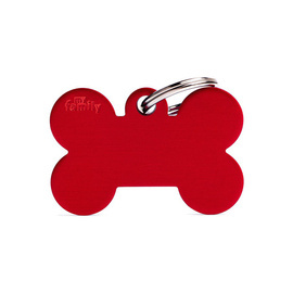 Large Red Bone-Shaped Engraved ID Tag for Dogs and Cats
