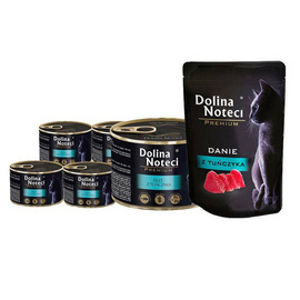 Dolina Noteci Premium Wet Cat Food: Tuna Fillet, 12-pack (185 g each) + a free 85 g serving of tuna