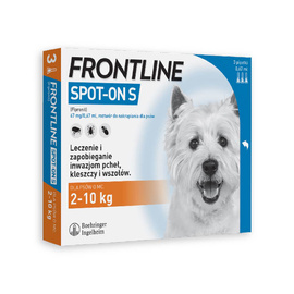 Frontline Spot-on Spot-on Solution for Dogs Against Fleas and Ticks, Size S, 3 pipettes, 0.67 ml