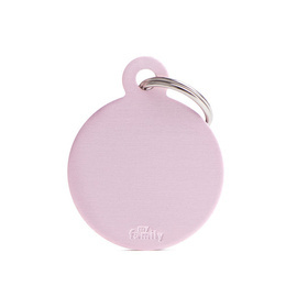 Engraved ID Tag for Dogs and Cats—Large Pink Circle