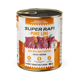 Super Rafi Pure Line Wet Dog Food - Duck with Sweet Potatoes, 800 g