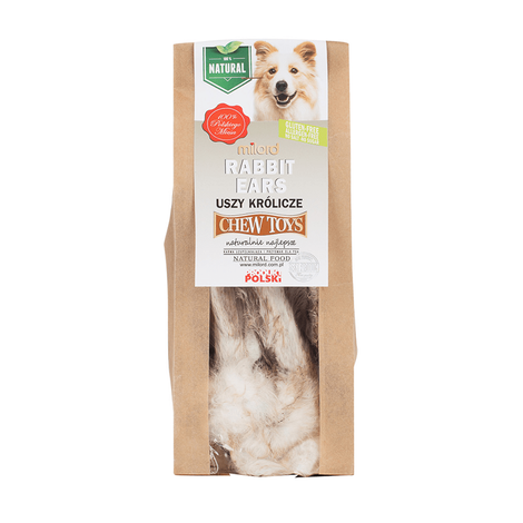 Milord Dog Chew Toy: Rabbit Ears with Fur, 150 g