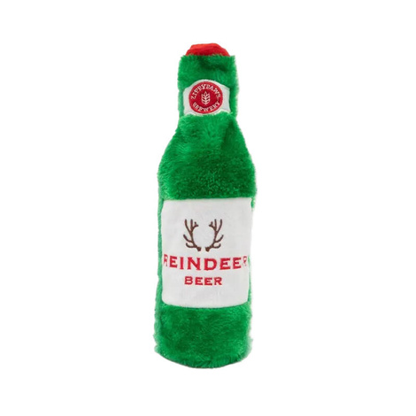 Zippy Paws Dog Toy: Plush Reindeer Beer Bottle