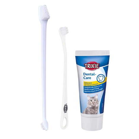 Trixie Cat Teeth-Brushing Kit, Toothpaste and Toothbrushes