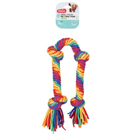 Zolux Dog Toy - Rope Tug Toy with 4 Knots, Rainbow, 78 cm