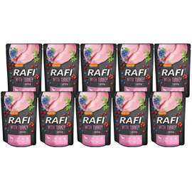 Rafi Wet Dog Food with Turkey, 10 x 300 g Pack