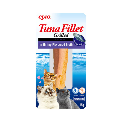 INABA Cat Treat: Grilled Tuna Fillet in Shrimp Broth, 15 g