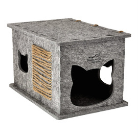 Dolina Noteci Gray Felt Cat House, 32 x 37 x 54 cm