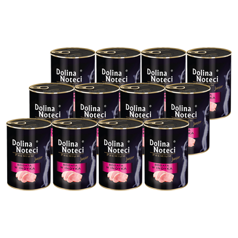 Dolina Noteci Premium Junior Wet Cat Food for Kittens, Rich in Turkey, 12-Pack (400 g each)