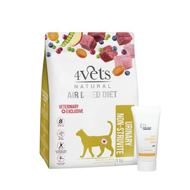 4Vets Natural Urinary Non-struvite Dry Cat Food for Cats with Urinary Tract Conditions, 1 kg + Over Zoo Over Urinary Paste, a paste that supports the urinary tract in cats, 50 g