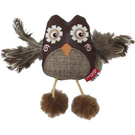 Catch & Scratch Eco Line Owl with Matatabi, Feathers, Eco-Leather, and Eco-Fur