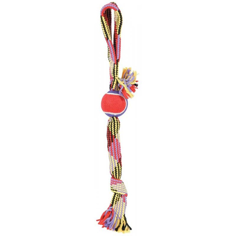 Zolux Dog Tug Toy: Rope with Tennis Ball, Lasso, 55 cm