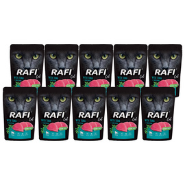 Rafi Cat Adult Wet Food for Spayed/Neutered Cats with Tuna, 10 x 100 g Pack