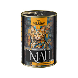MAU Pâté and Fillet Wet Cat Food: Turkey with Peanut Butter, 400 g