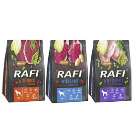 Rafi Dry Dog Food, Mixed Flavors, 3 x 3 kg Bag
