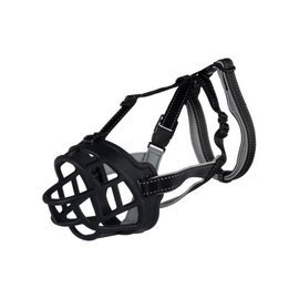Trixie Muzzle Flex Silicone Dog Muzzle, Black, Size M