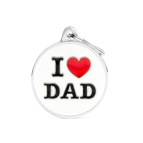 "I Love Dad" Engraved ID Tag for Dogs and Cats