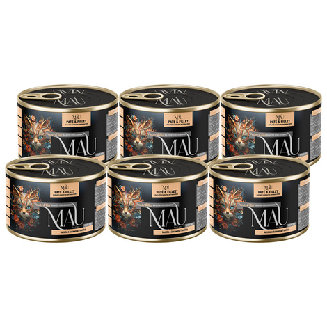 MAU Pâté and Fillet Wet Cat Food for Spayed/Neutered Cats: Duck with Cranberries and Lemon Balm, 6-Pack (185 g each)