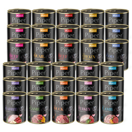 Piper Animals Wet Dog Food, Assorted Flavors, 30 x 800 g Set