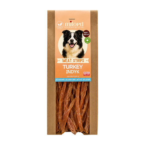 Milord Dog Treats, Turkey Strips, 150 g