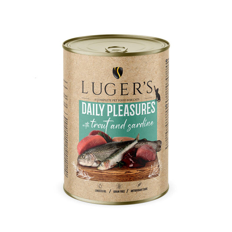 Luger's Daily Pleasures Wet Cat Food with Trout and Sardines, 400 g