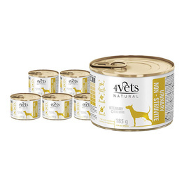 Veterinary Wet Dog Food for Dogs with Urinary Tract Conditions: 4Vets Natural Urinary Non-struvite, 6 x 185 g