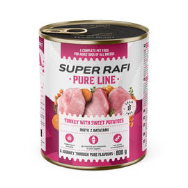 Super Rafi Pure Line Wet Dog Food - Turkey with Sweet Potatoes, 800 g