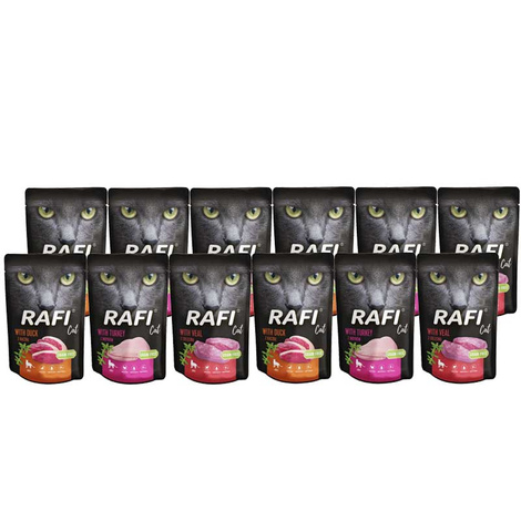 MIX Rafi Cat Adult Mix Wet Cat Food, 12 x 100 g
