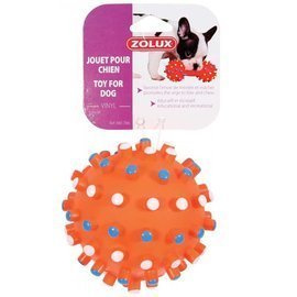 Zolux Vinyl Dog Teething Toy—Ball with Nubs, 10 cm