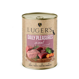 Luger's Daily Pleasures Wet Dog Food with Veal and Carrots, 400 g