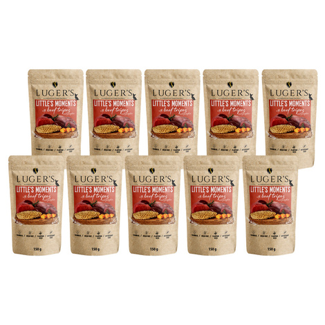 Luger's Little's Moments Wet Dog Food for Small Breeds with Beef Stomachs and Pumpkin, 10 x 150 g Set