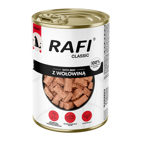 Rafi Classic Wet Dog Food with Beef, 1240 g