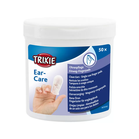 Trixie Finger Covers for Cleaning the Ears of Dogs, Cats, and Rodents, 50-pack