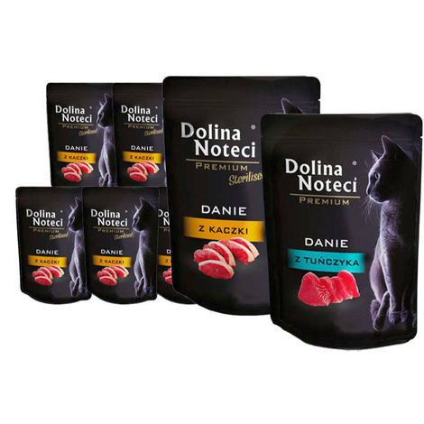Dolina Noteci Premium Sterilised Wet Cat Food: Duck Flavor 10 x 85 g + Free Tuna Flavor 85 g