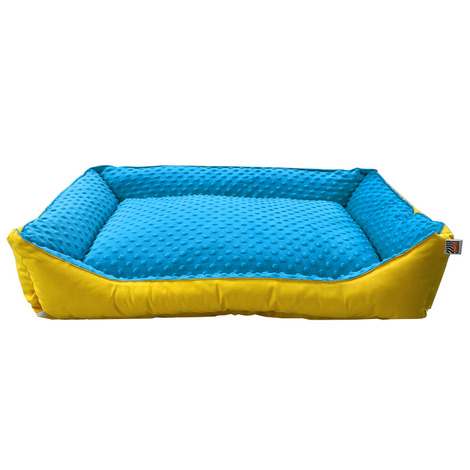Pupilarni Kanapa Dog Bed for Medium Dogs, Size M, Blue and Yellow