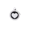Engraved ID Tag for Dogs and Cats with a Black Glam Heart