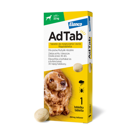 Elanco AdTab Flea and Tick Tablet for Dogs 11–22 kg, 1 tablet