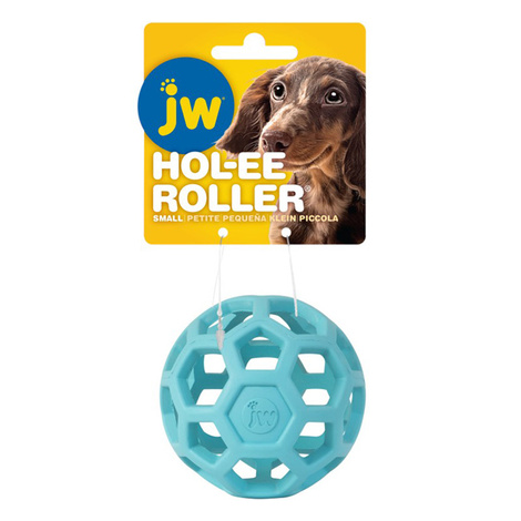 JW Pet Hol-ee Roller Openwork Dog Toy Ball, Light Blue, Small, 8.7 cm