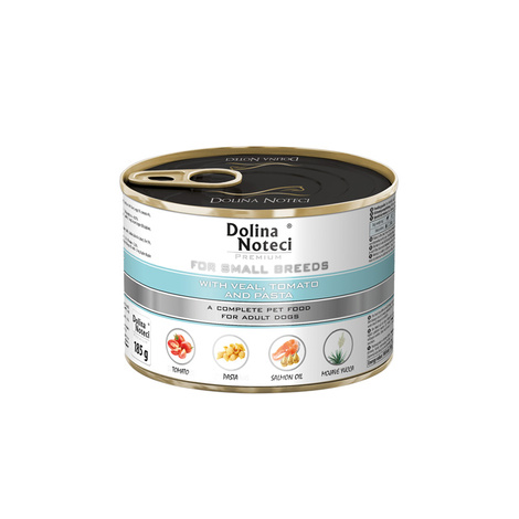 Dolina Noteci Premium Wet Dog Food for Small Breeds with Veal, Tomatoes, and Pasta, 185 g can