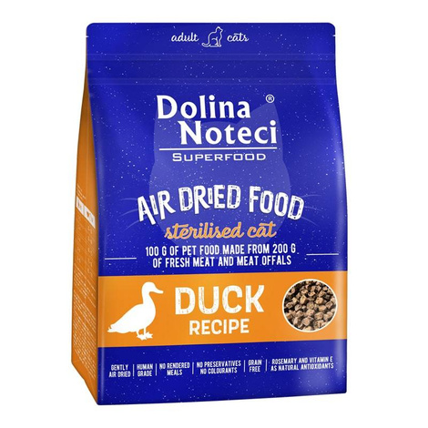 Dolina Noteci Superfood Duck Meal—Dried Cat Food for Spayed Cats, 1 kg