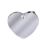 Large Chrome Heart-Shaped Engraved ID Tag for Dogs and Cats