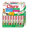 Inaba Cat Churu Seafood Cat Treats, Mixed Flavors Pack, 40 x 14 g