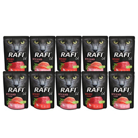 Rafi Cat Wet Cat Food, Assorted Flavors, 10 x 300 g