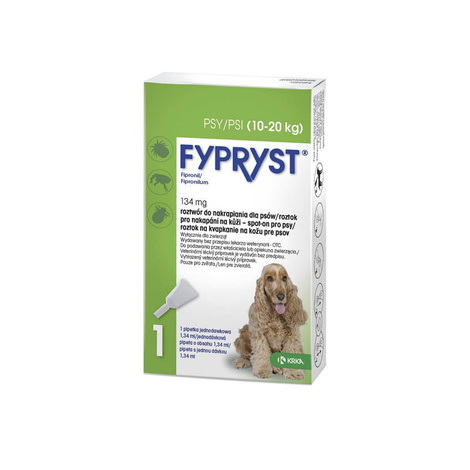 Fypryst Spot On Flea and Tick Drops for Dogs 10–20 kg, 134 mg / 1.34 ml, 1 pipette