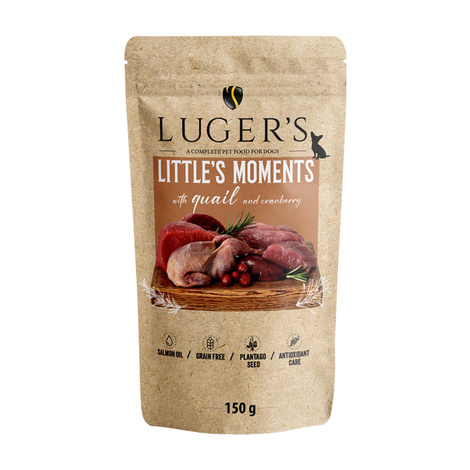 Luger's Little's Moments Wet Dog Food for Small Breeds with Quail and Cranberry, 150 g
