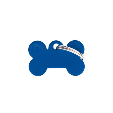 Small Blue Bone-Shaped Engraved ID Tag for Dogs and Cats