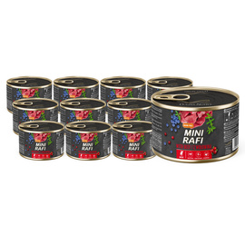 Mini Rafi Wet Dog Food with Beef, 12-pack (185 g each)