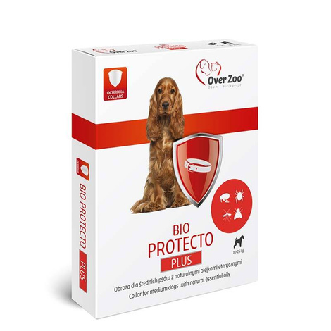 Over Zoo Bio Protecto Plus Dog Collar for Medium Dogs (10–25 kg) with Natural Essential Oils, 60 cm