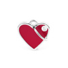 Engraved ID Tag for Dogs and Cats: Red Heart with Border, Size S